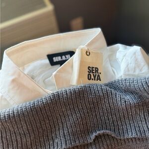 Retrofete Gray and White Mini Dress